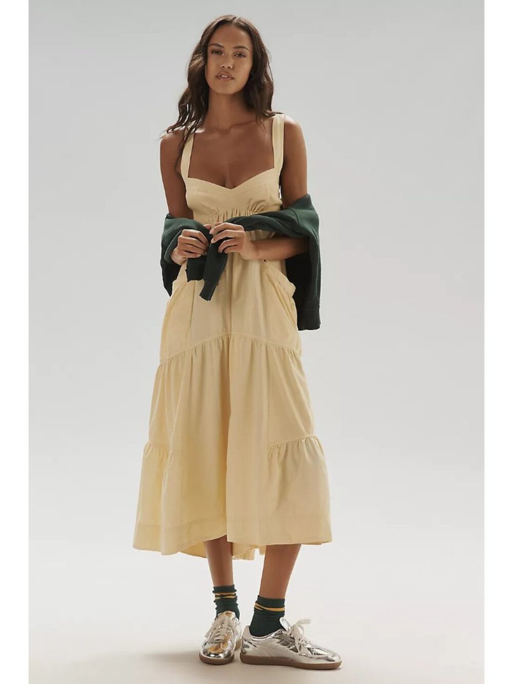 Daily Practice By Anthropologie Top Tier Utility Sweetheart Midi Dress S